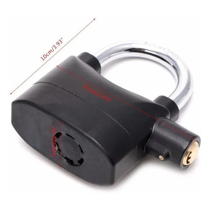 Candado Para Bicicleta O Moto Con Llaves Y Alarma Anti Robo  Negro