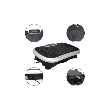 Plataforma Vibratoria Digital- Soporta Hasta 100 Kg. Negro Y Plateado
