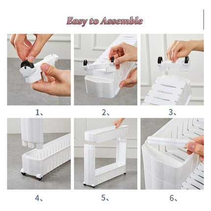 Organizador 2 Niveles C/ Rueda Ahorra Espacio Baño Cocina