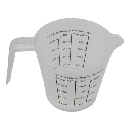 Jarra Medidora De Plástico, 500 Ml Agua