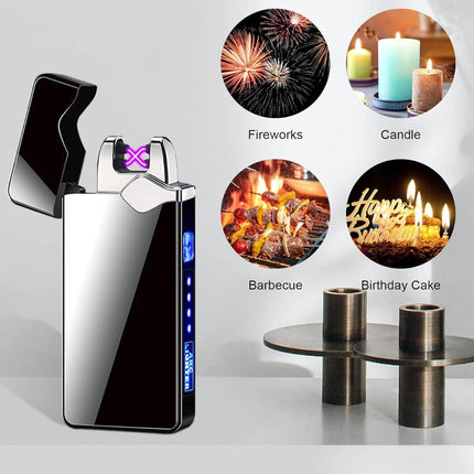 Encendedor Electronico Recargable Usb Doble Arco Metal
