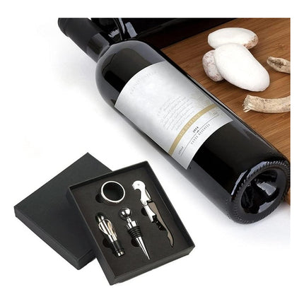 Set De Vino 4 Piezas Sacacorcho Y Accesorios Para Vino