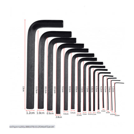 Juego De Llaves Allen 30 Unidades Cromo Vanadio Negro