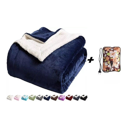 Manta Polar Corderito  + Bolsa De Agua Caliente Electrica Corderito 1175 G Varios