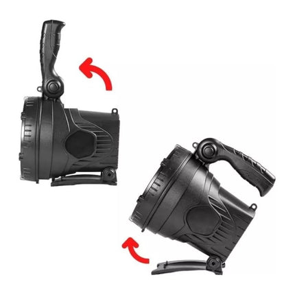 Foco Largo Alcance Alta Potencia Recargable Reflector Linter Negro Blanco