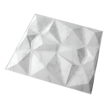 Revestimiento De Pared 3d Símil Mármol Claro 50 X 50 Cm Rayas Mármol