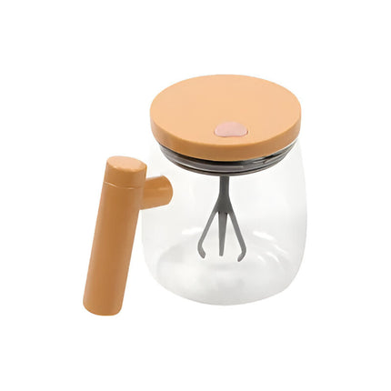 Taza De Vidrio Con Madera  Mezclador Y Tapa Z
