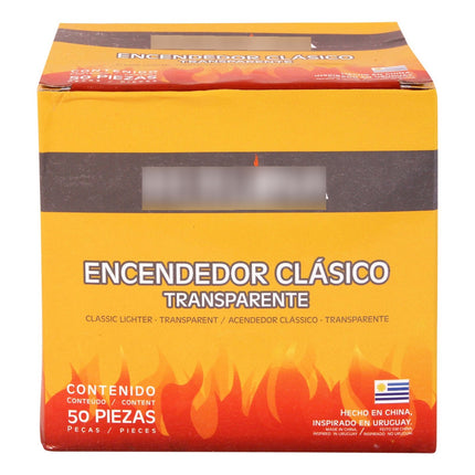 Encendedor Transparente Berlina, Caja X50