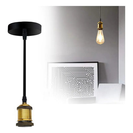 Lampara Colgante Vintage 1m Negro Bronce Negro
