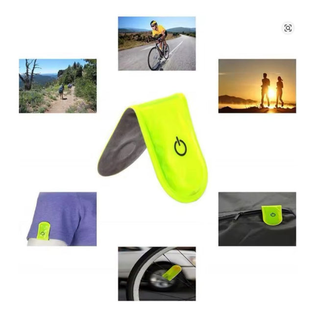 Luz Reflectiva A Pila Clip Magnetico Fluorescente Naranja Fluor
