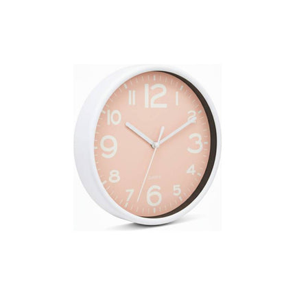 Reloj De Pared Colores Varios  19x4cm Blanco Rosa Claro