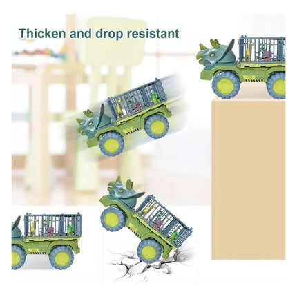 Camion De Transportador P/15 Dinosaurios Juguete Regalo Niño Dinosaurio Verde
