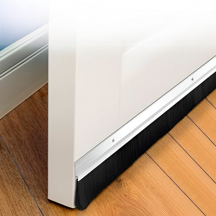 Zocalo Burlete  Metalico 1 Metro P/puerta C/cepillo Gris