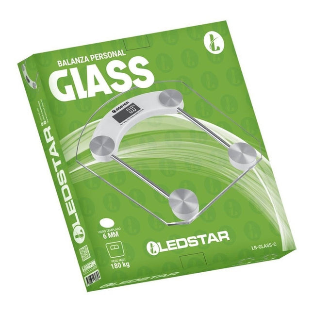 Balanza Digital Ledstar Glass Cuadrada 180kg Vdro