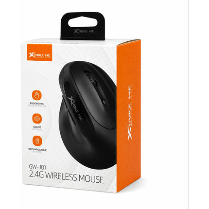 Mouse Inalambrico Xtrike Me Gw-301 Vertical Negro Negro