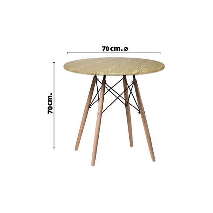 Mesa Redonda Tipo Eames Mesa Comedor Reforzada Patas Madera V