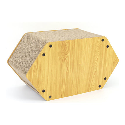 Casa De Gatos En Mdf Con Rascador Rectangular Marrón