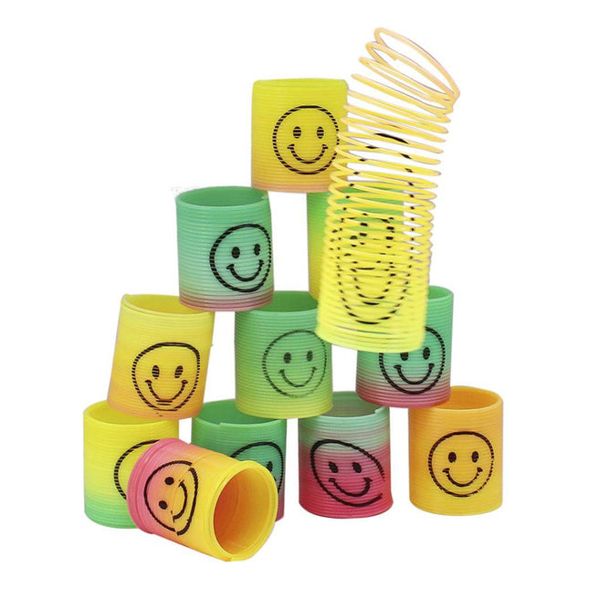 Mini Resorte Slinky Diseño C/caritas Colores X12