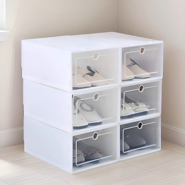 Cajas Organizadoras Zapatos Set X6 Calzado Zapatera Blanco