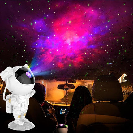 Lampara Proyector Astronauta Led Estrellas De Galaxia Blanco Blanco