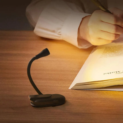 Mini Lampara De Escritorio Con Clip Para Leer Blanco V