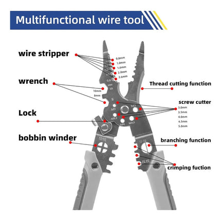 Pinza Alicate Crimpadora De Cables Multifuncional Cortador