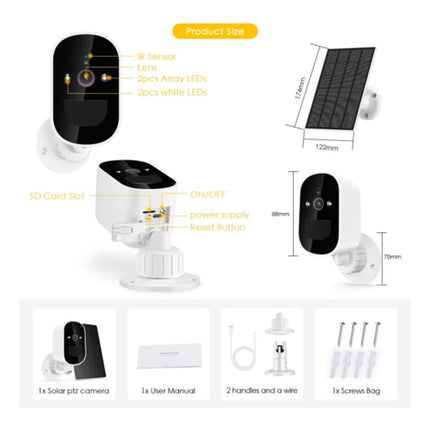 Camara Solar Inteligente Wifi Tarjeta De Memoria 1080p X