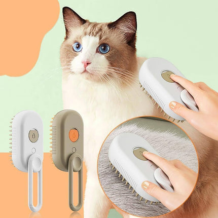 Cepillo A Vapor Automatico Baño Gatos Cepillo 3 En1 Mascotas Blanco