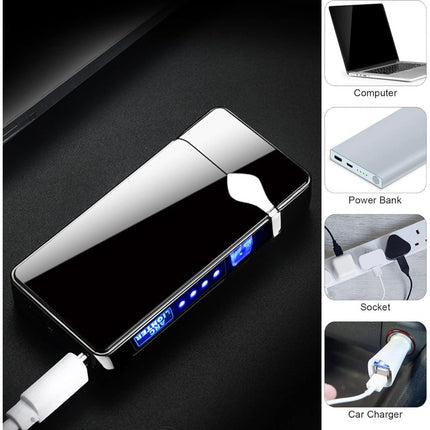 Encendedor Electronico Recargable Usb Doble Arco Metal