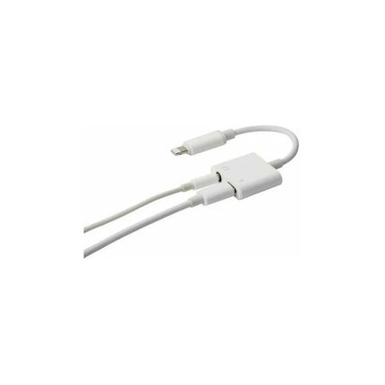 Adaptador Lightning A Lightning Y Jack 3.5 Mm  Audio Blanco