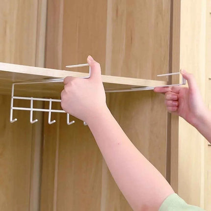 Organizador Soporte Colgante Armario-almacenar Metal Ganchos Blanco