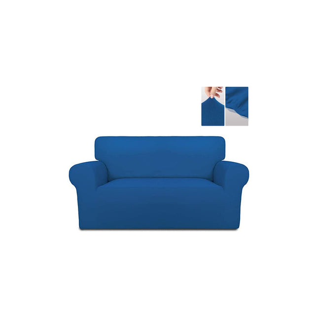 Funda Elastica Para Sofa  Sillon 2 Cuerpo Azul Azul