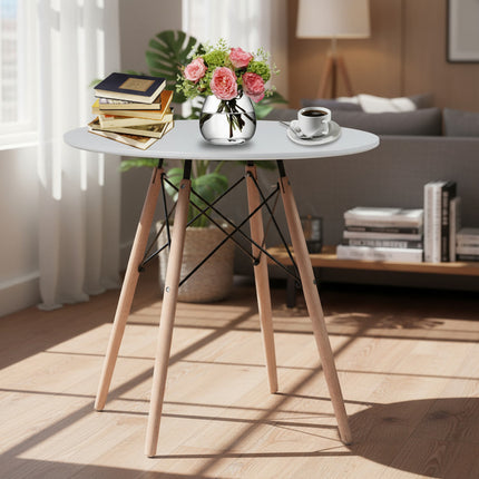 Mesa Eames Redonda Mesa Comedor Reforzada Patas Madera V