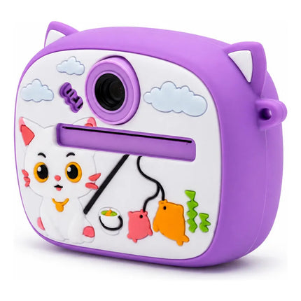 Camara De Fotos Dual Instantanea Infantil Varios Diseños Violeta