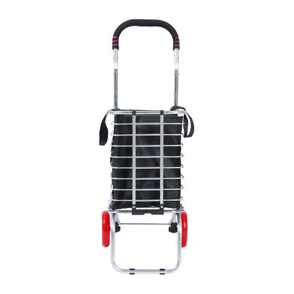 Carro Plegable De Compra Bolso Y 2 Ruedas Rojas Negro