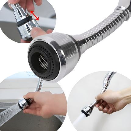 Pico Flexible Canilla Puntero Variable Cromado 2 Funciones Plateado