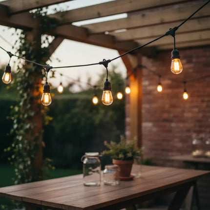 Guía Guirnalda Vintage 10 Luces Led  Cálidas 5 Mts. Cálido