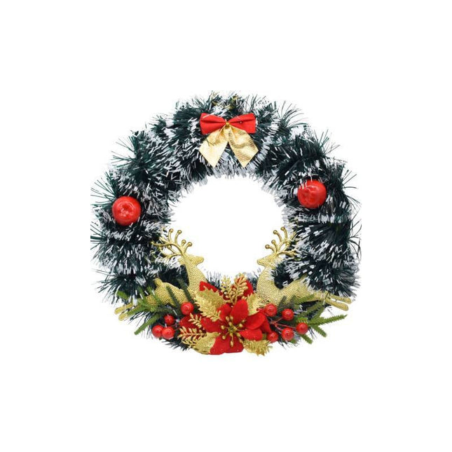 Adorno Colgante Corona De Navidad 33 Cm Ccm00822 Verde