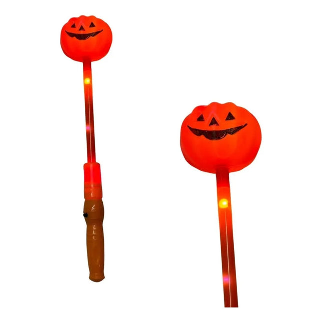Varita Con Luz Calabaza Para Halloween Naranja