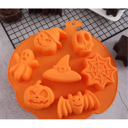 Molde De Silicona Diseños De Halloween Para Galletas Naranja