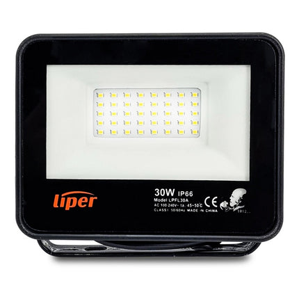 Foco Reflector Led 50w Ip66 Interior/exterior Luz Fría  Negro