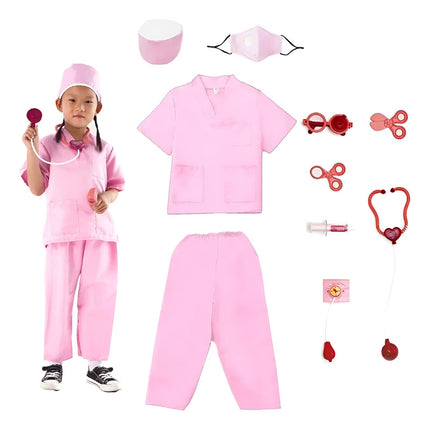 Disfraz Infantil De Doctora Rosado