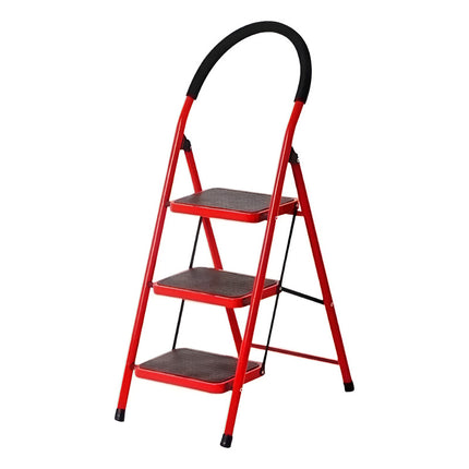 Escalera De Mano Plegable 3 Escalones Roja