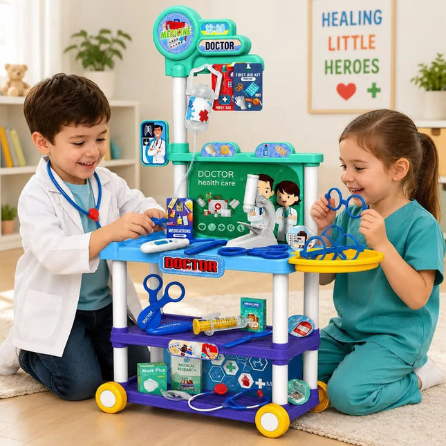Set Doctor Con Carro Valija  Completa 57 Piezas V