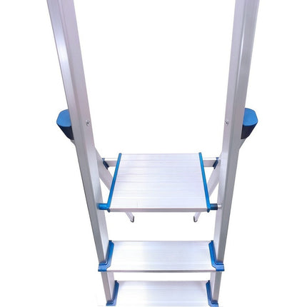 Escalera De Aluminio 6 Escalones   120kg Gris