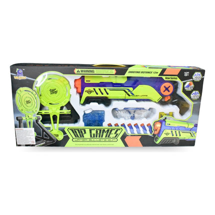 Pistola Con Lanzadores Y Balines De Hidrogel 2 En 1 Verde