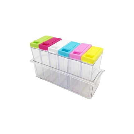 Especieros De Plástico X6 Con Soporte  Transparente
