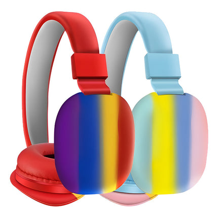 Auricular Inalámbrico Bluetooth Radio Fm Microsd Arcoiris Varios