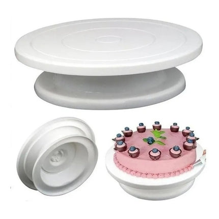 Base Soporte Plato Giratorio Para Torta Plastico 28 Cm