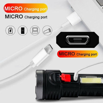 Linterna Led Recargable L-29 14cm 800mah Blanca Negro